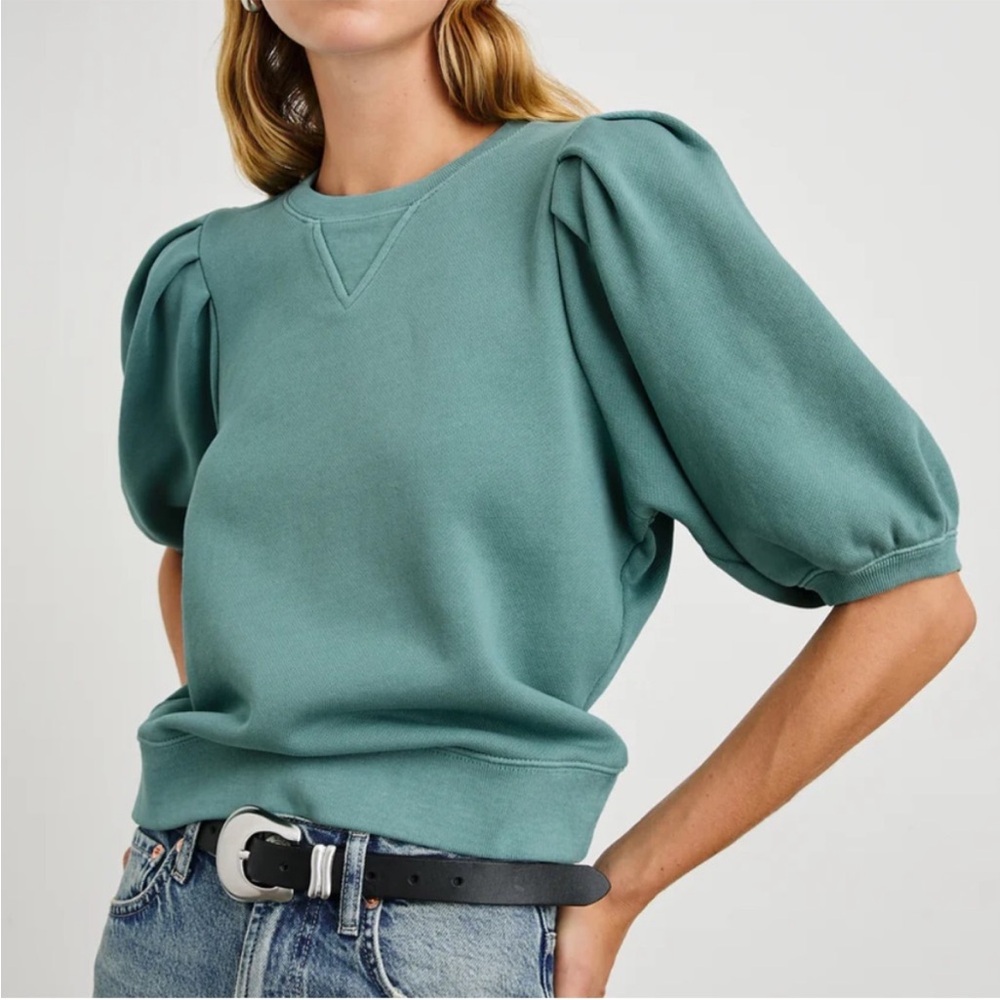 NWOT Rails Teal Puff Sleeve Sweatshirt size large - Picture 5 of 10